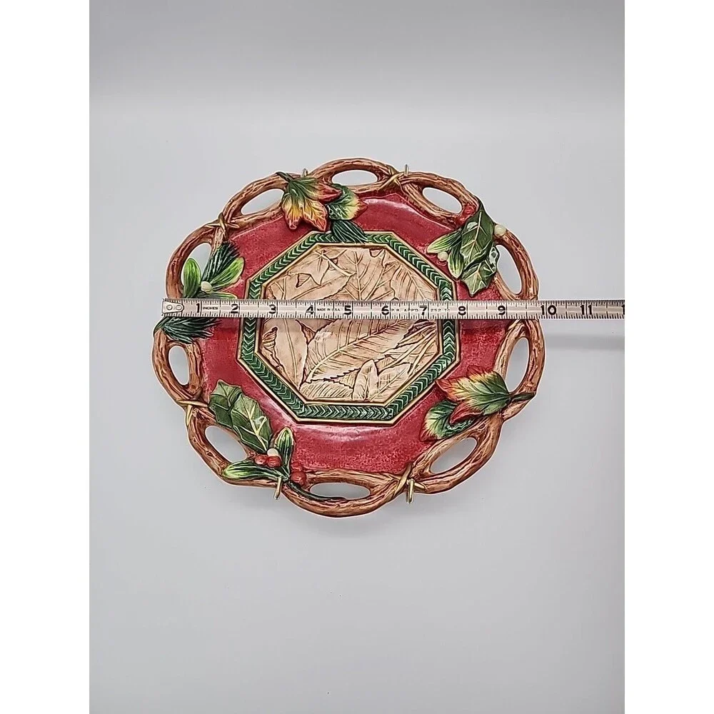 Fitz & Floyd Christmas Lodge Wall Plate Canape Plate 10 1/2